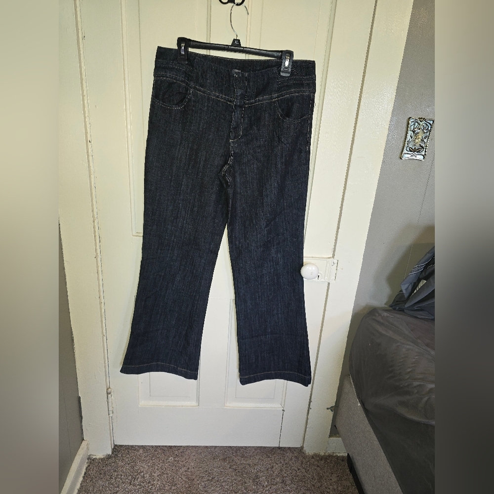 Maurices Dark Blue Trouser Dress Jeans, Size 12